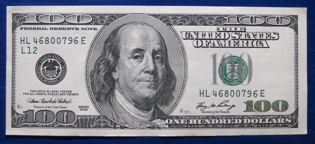 dollar bill art. A Crispy 100 Dollar Bill by