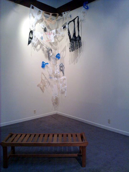Pete Ippel Dia de los Muertos Altar made of re-used plastic bags - The Museum of Ventura County