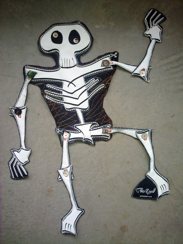 Skeleton / Calaca Soft Sculpture by Pete Ippel