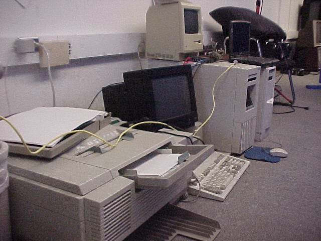 Tectronix 300i Thermal Wax Printer, Macintosh, 2 servers, and a IBM Pentium 95